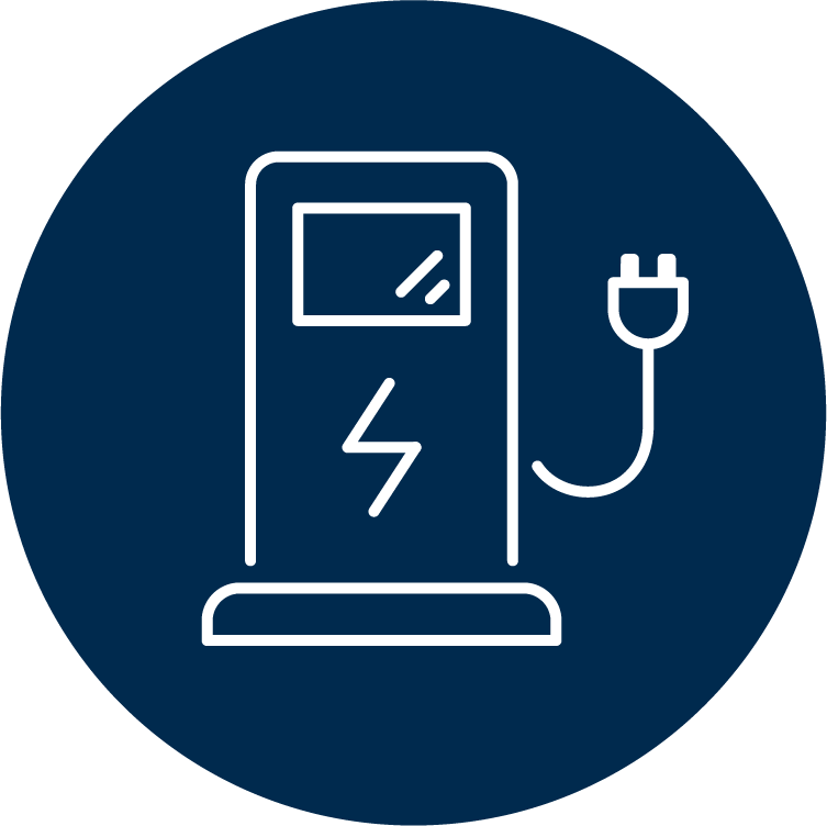 Workplace icon shows an electric charging station